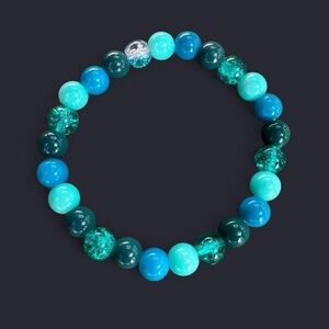 Blue Glass Bead Bracelet